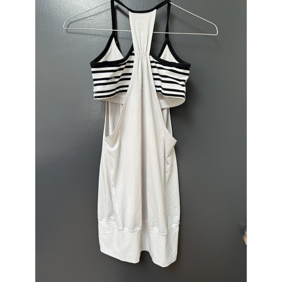 Lululemon No Limits Black White Striped Tank Top Built In Bra Racerback Sz 4 - Picture 5 of 6